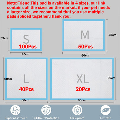 Disposable Pet Training Pads – Multiple Pack Sizes