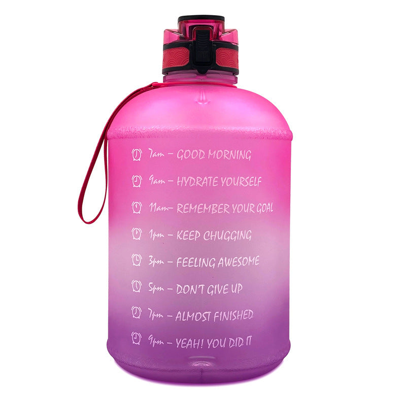 Sports Bottle Plastic Bouncing Cup Frosted Gradient Fitness Space Cup