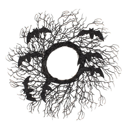 Halloween Simulation Decoration Wreath Black