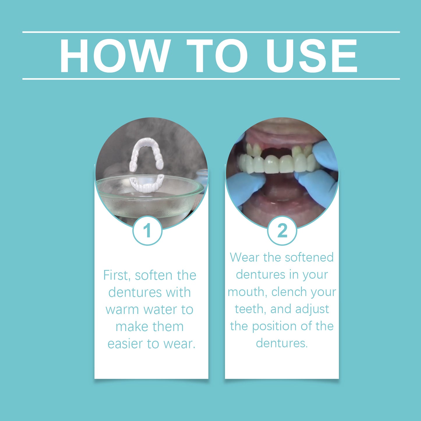 Oralhoe Adjustable Snap Dentures Comfortable Natural Temporary Fillings Braces Orthodontic Gap Kit