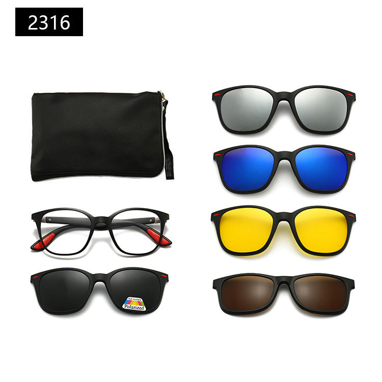 Magnetic Set Of Glasses Polarized Sunglasses Get Glasses Bag Free