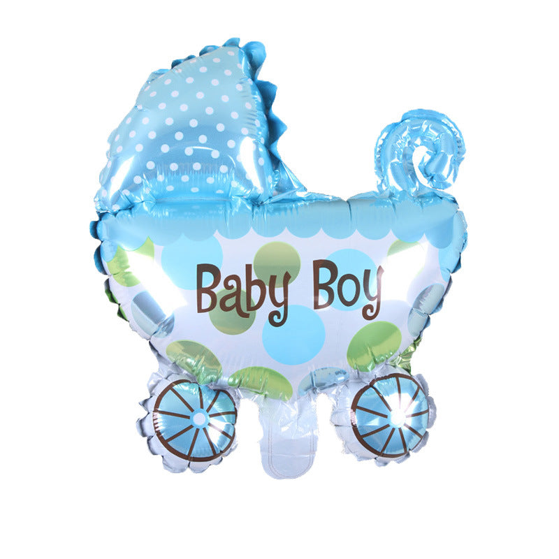 Medium Baby Stroller Decoration Birthday Party Year-old Banquet Aluminum Foil Balloon