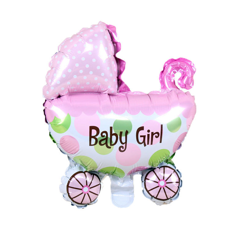 Medium Baby Stroller Decoration Birthday Party Year-old Banquet Aluminum Foil Balloon