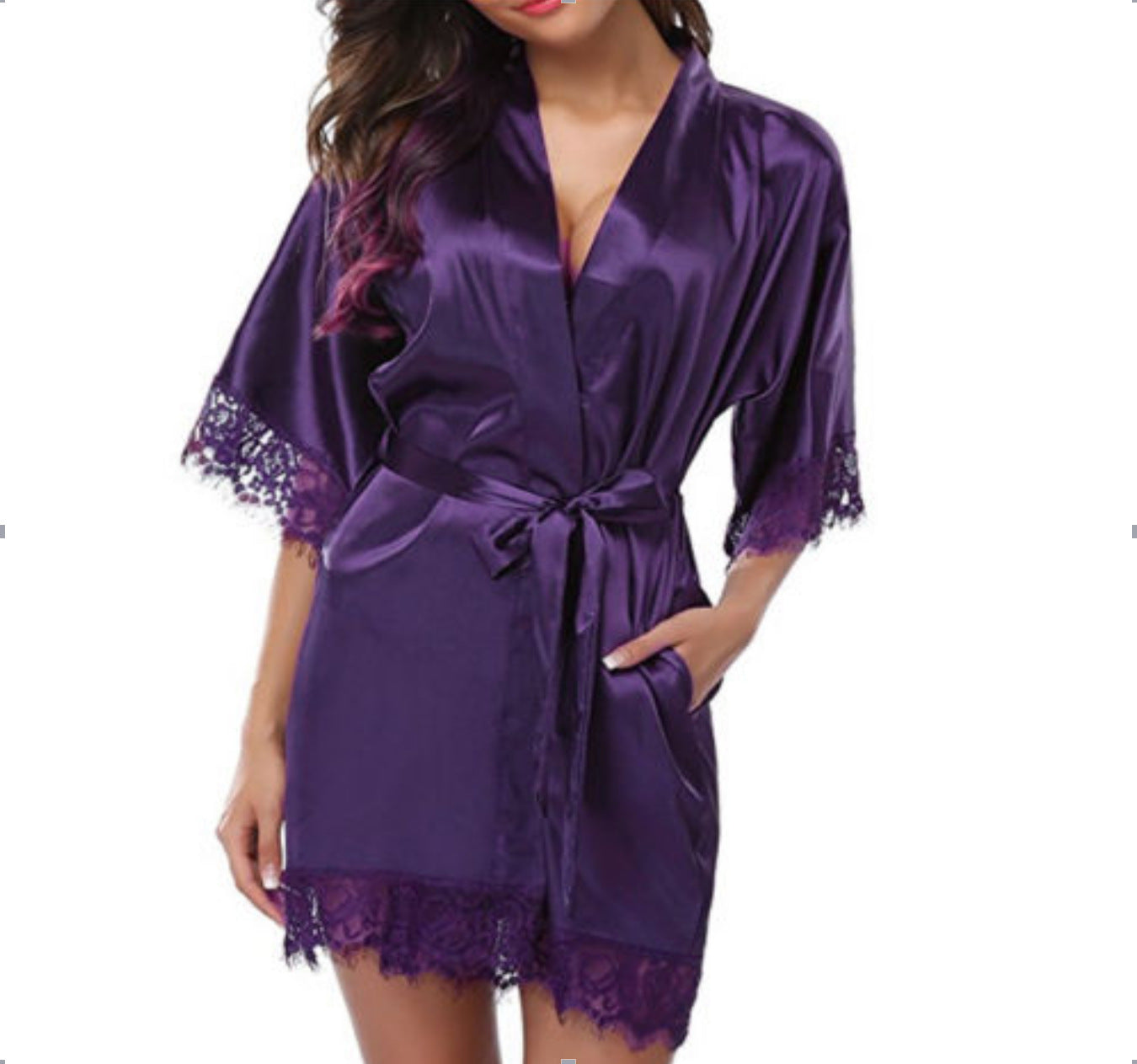 Sexy nightdress with ice silk bathrobe