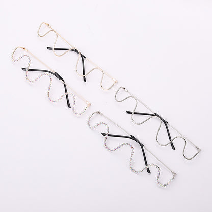 Handmade diamond half-rim glasses