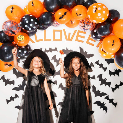 Bat Sticker Halloween Black Orange Party Decoration