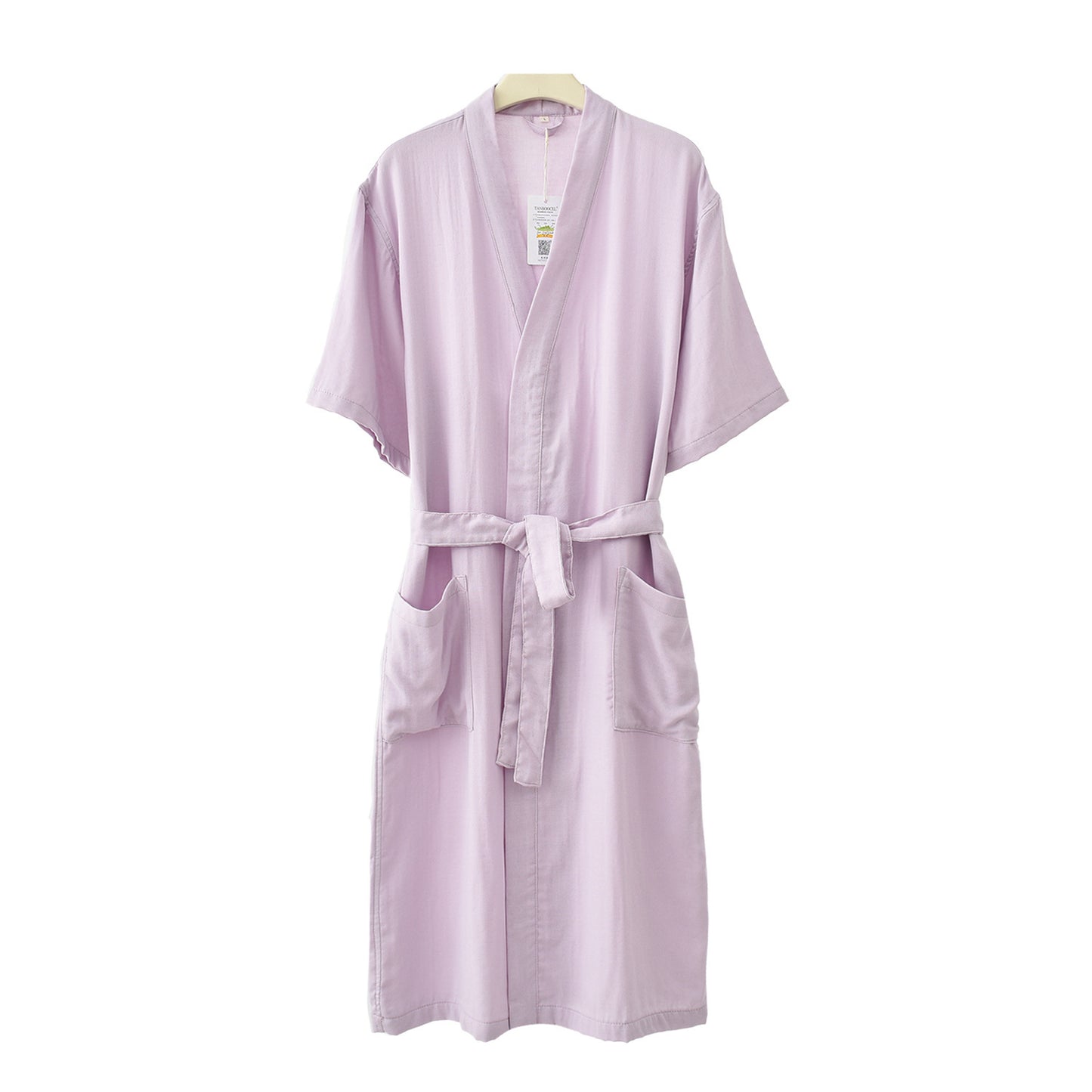 Bamboo Cotton Short-sleeved Bathrobe Women's Bathrobe Night-robe Pajamas
