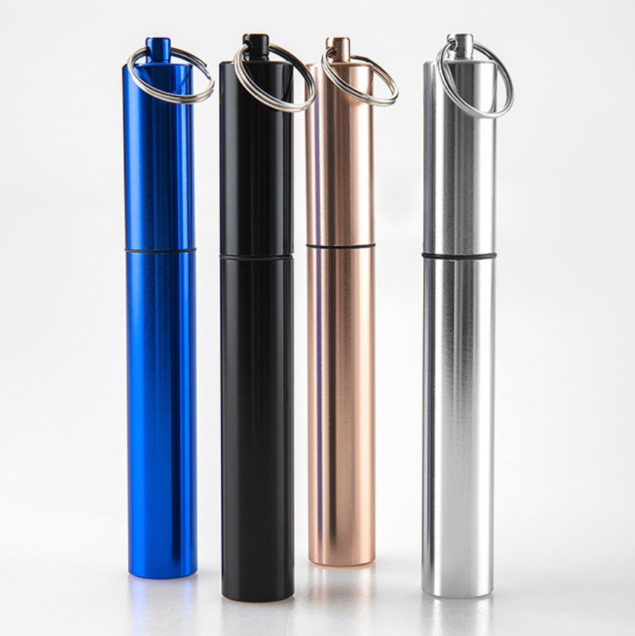Portable folding telescopic straw
