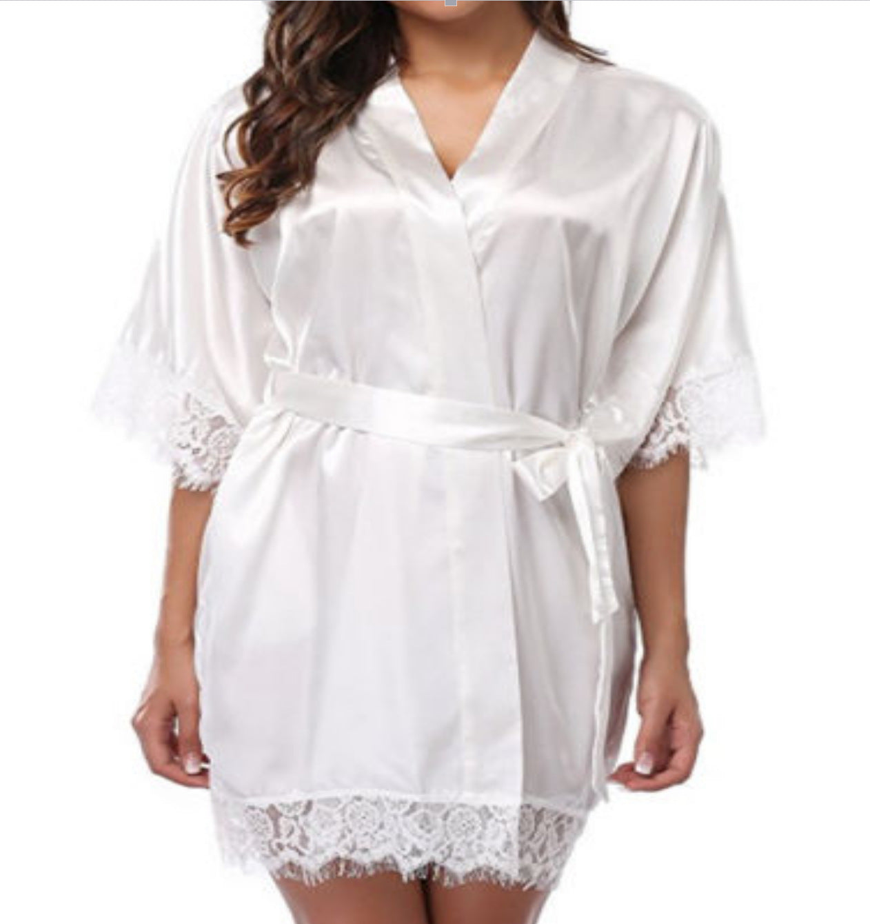 Sexy nightdress with ice silk bathrobe