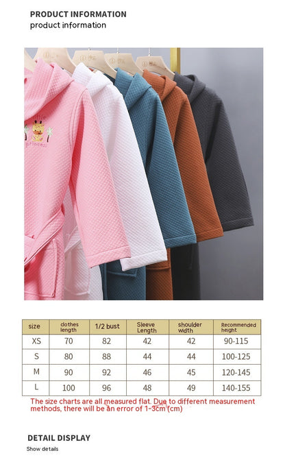 Children's Bathrobes Female Cartoon Cotton Nightgown Boys Girls Swimming Wearable Bath Towels Bathrobe