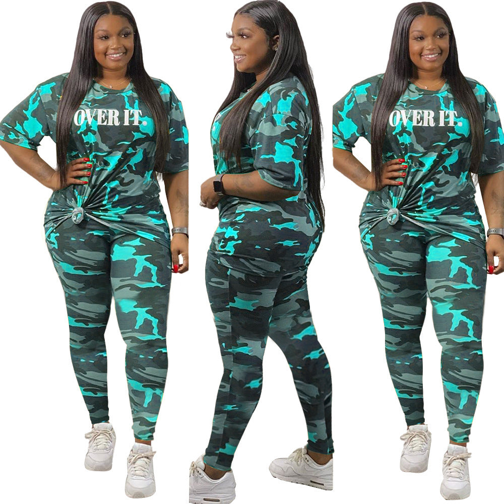 Color matching leisure two piece set