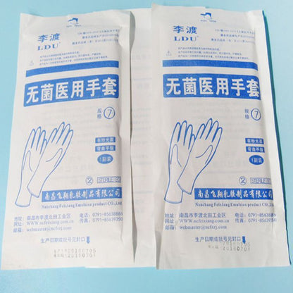 Disposable medical sterile rubber surgical gloves