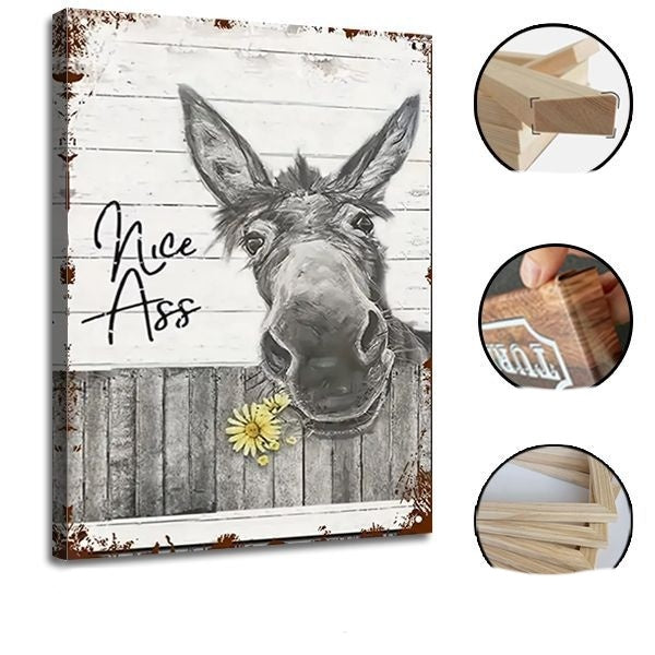 Donkey Bath Hanging Painting Spray-painted Vintage Canvas
