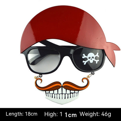 Halloween Glasses Beard Ball Party Funny Props Skull Pirate Navy Ghost Festival Dance Party Decoration