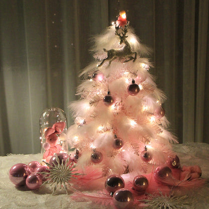 Christmas Ornament Desktop Small Tree Christmas Tree Feather Decoration Tree