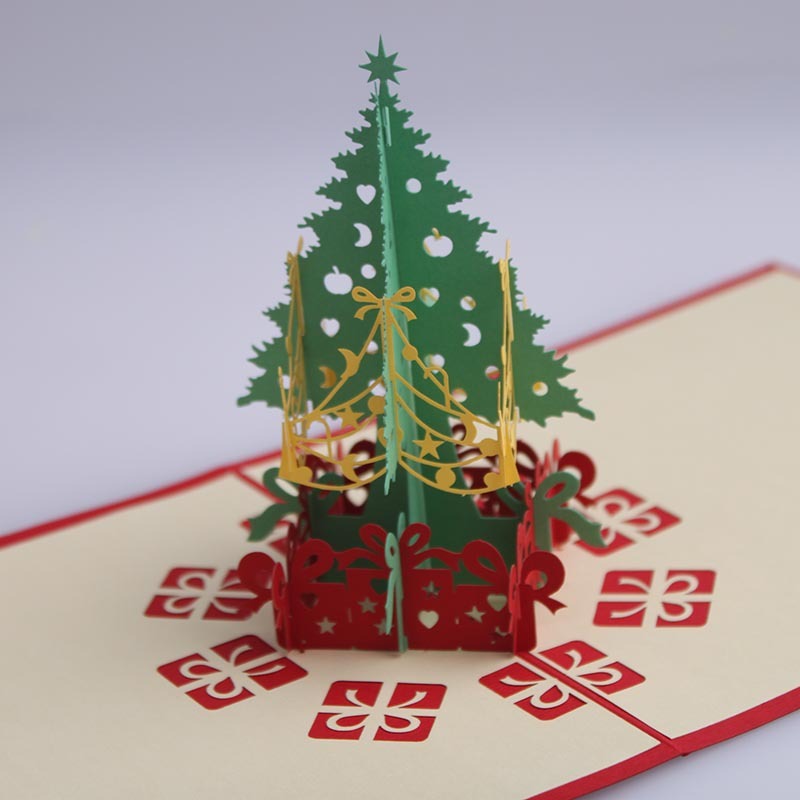 Christmas card gifts 3D stereo greeting card Christmas tree birthday blessing handmade New Year card business card