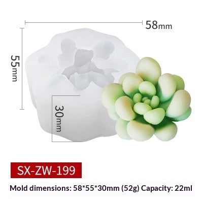 3D Succulent Silicone Candle Mold Cupcake Mold