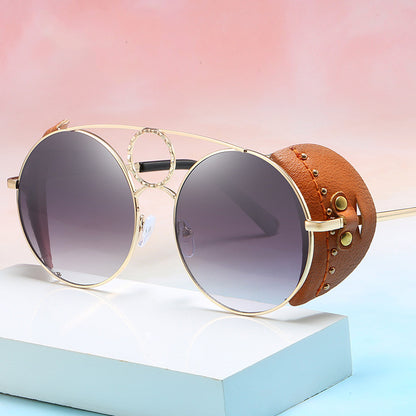 Ladies round frame sunglasses UV400 sunglasses