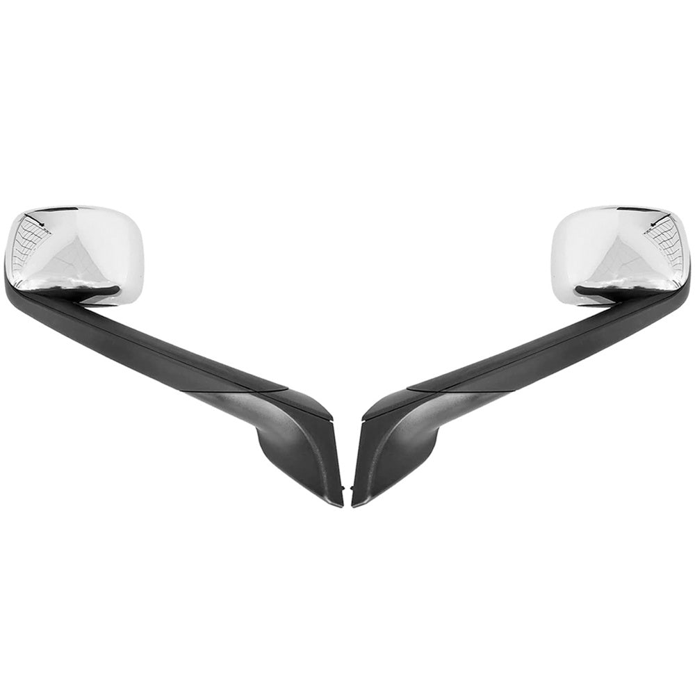 For Freightliner Cascadia 2018, Pair Chrome Heated Hood Mirror W,Turn Signal LED