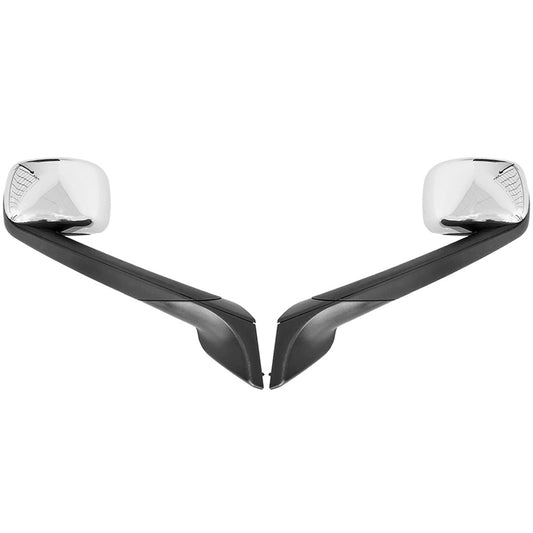 For Freightliner Cascadia 2018, Pair Chrome Heated Hood Mirror W,Turn Signal LED