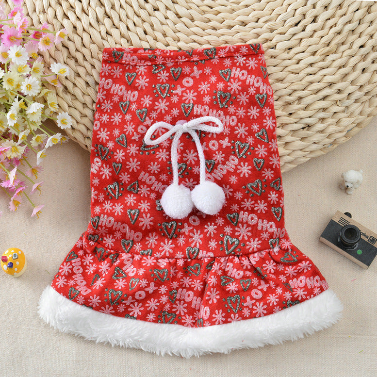Christmas Dress Holiday Festive Outfit New Year Pet Clothes