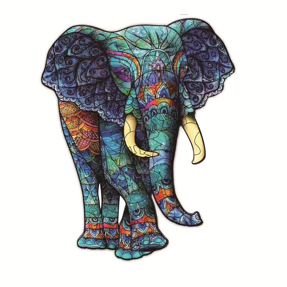 Each Piece Is Animal Shaped Christmas Gift Colorful Elephant Turtle Wooden Jigsaw Puzzles