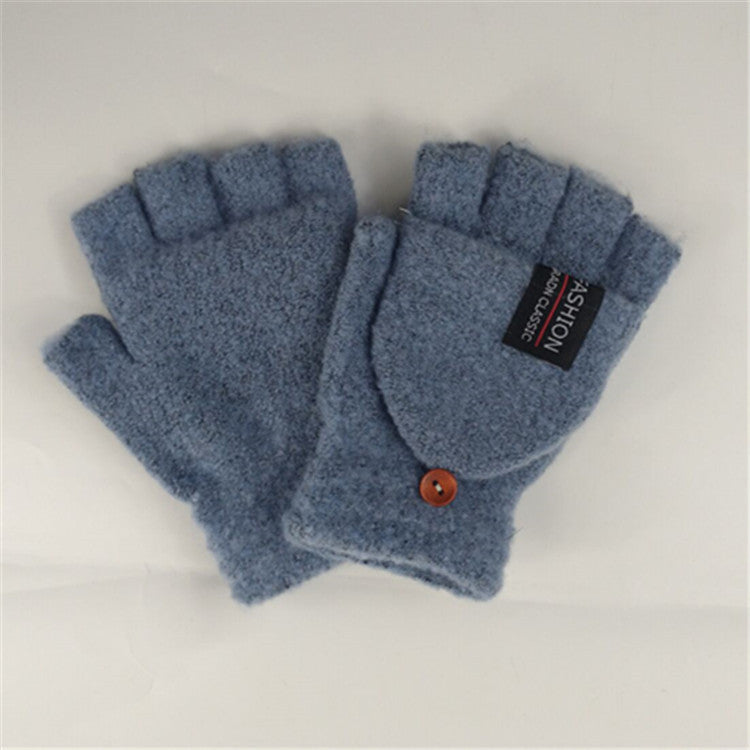 Winter warm half-finger gloves