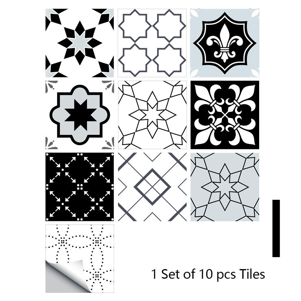 European Style Matte Matte Film Tile Stickers Kitchen Bathroom Decoration Wall Stickers