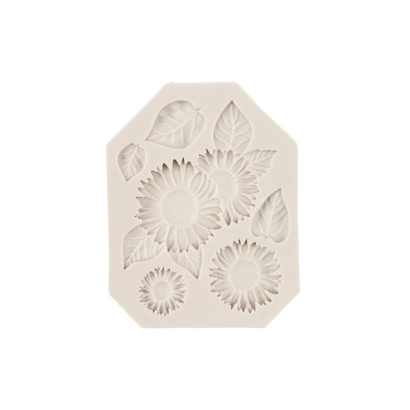 Cake Silicone Mold Sunflower Flower Leaves Pastoral