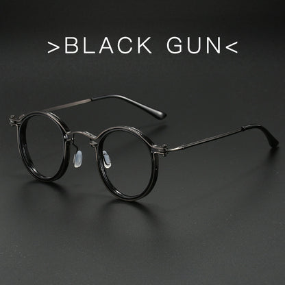 Vintage Round Frame Glasses Frame Anti-Blue Ray Plain Glasses