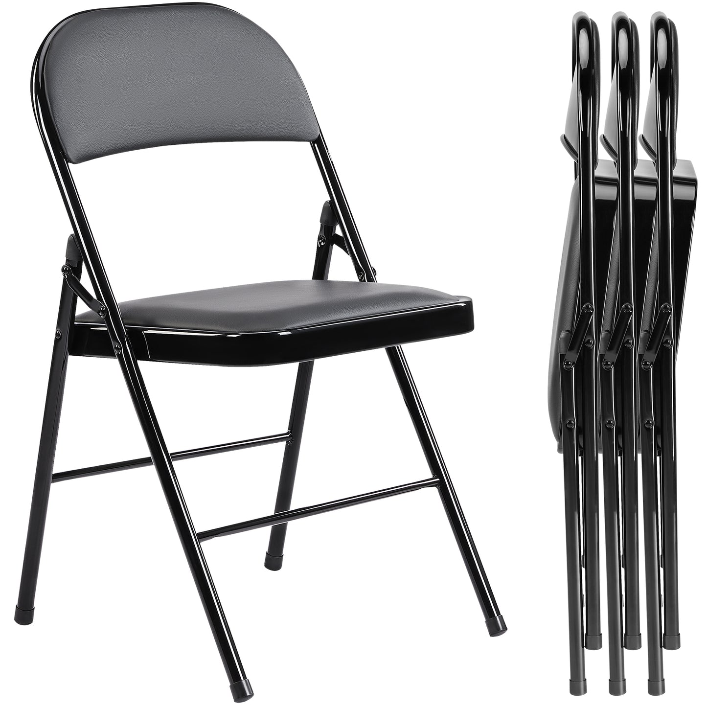 Leather Upholstered Folding Chair