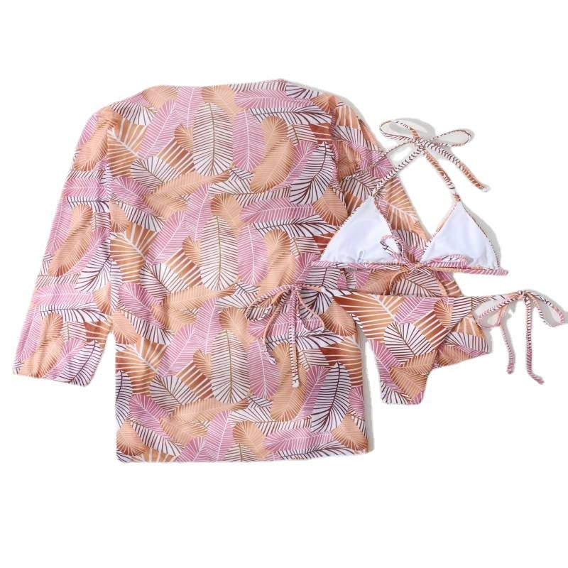 Three-piece Set Of Female Leaf Printing Screen