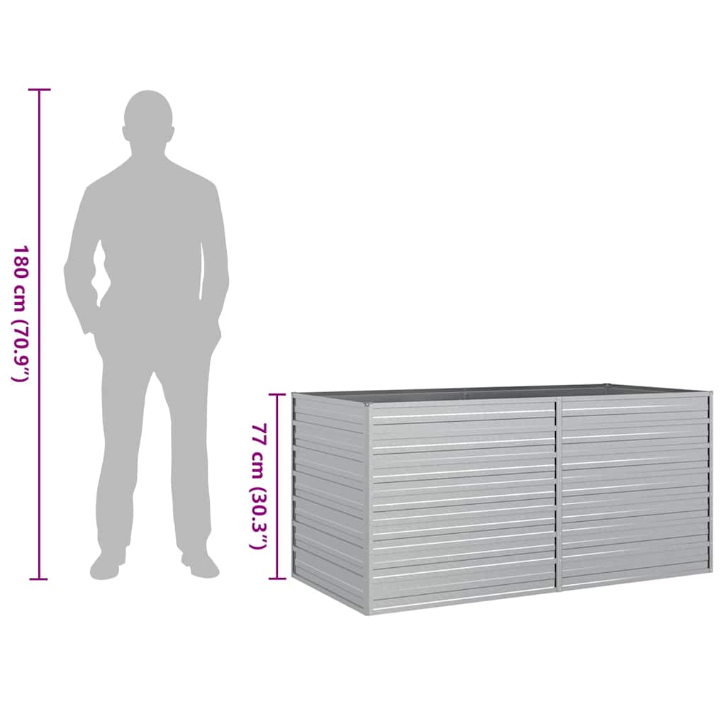 Garden Raised Bed 160x Galvanized Silver   Garden Raised Bed 100x
