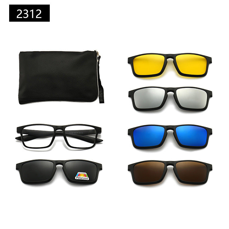 Magnetic Set Of Glasses Polarized Sunglasses Get Glasses Bag Free