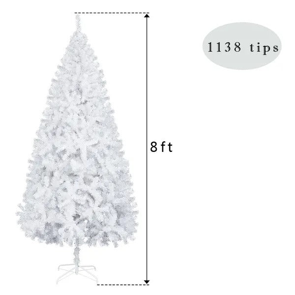FCH 8ft Flocking Tied Light Christmas Tree RT