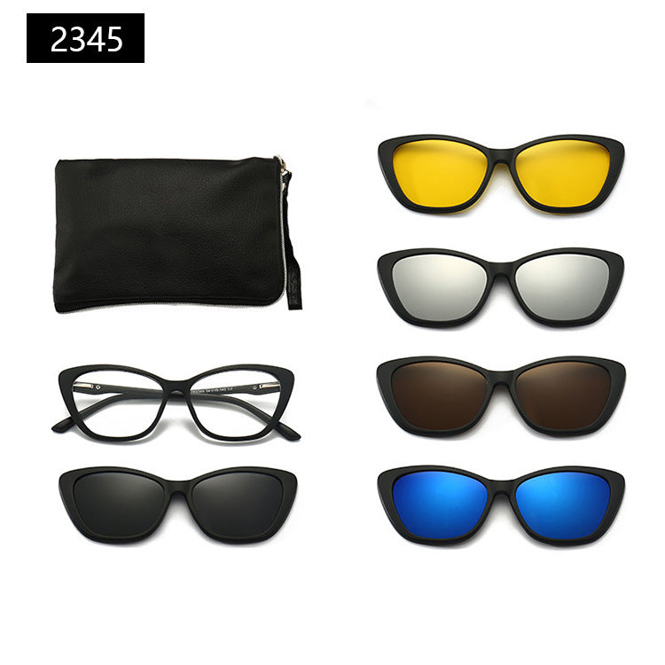 Magnetic Set Of Glasses Polarized Sunglasses Get Glasses Bag Free