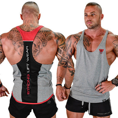 New Muscle Brothers Sports Fitness Jersey Vest Men's Running Basketball Training Cotton Quick-drying Sleeveless T-shirt