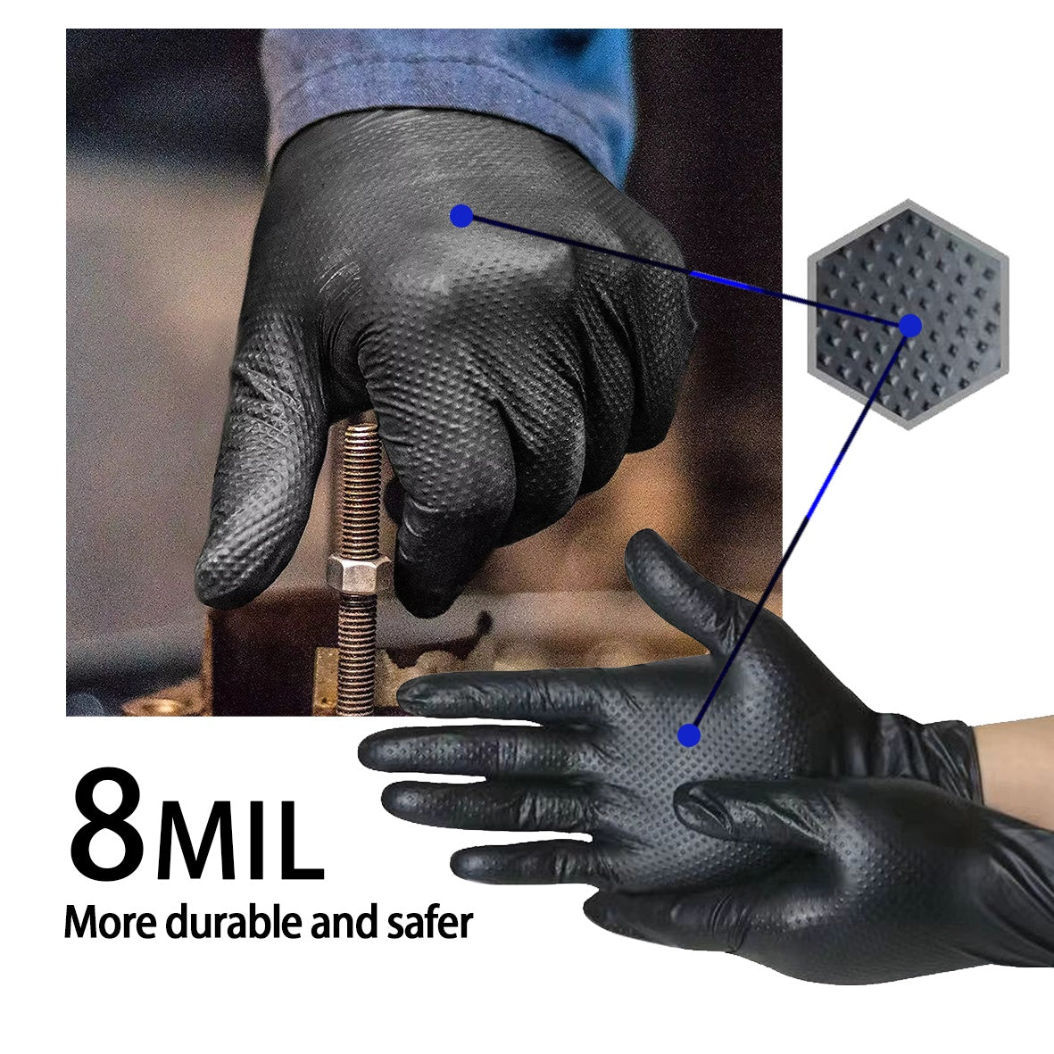 Thick Anti Slip Ding Qing Gloves GP66 Black