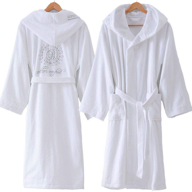 Cotton Bathrobe Thick Towel Material With Hood
