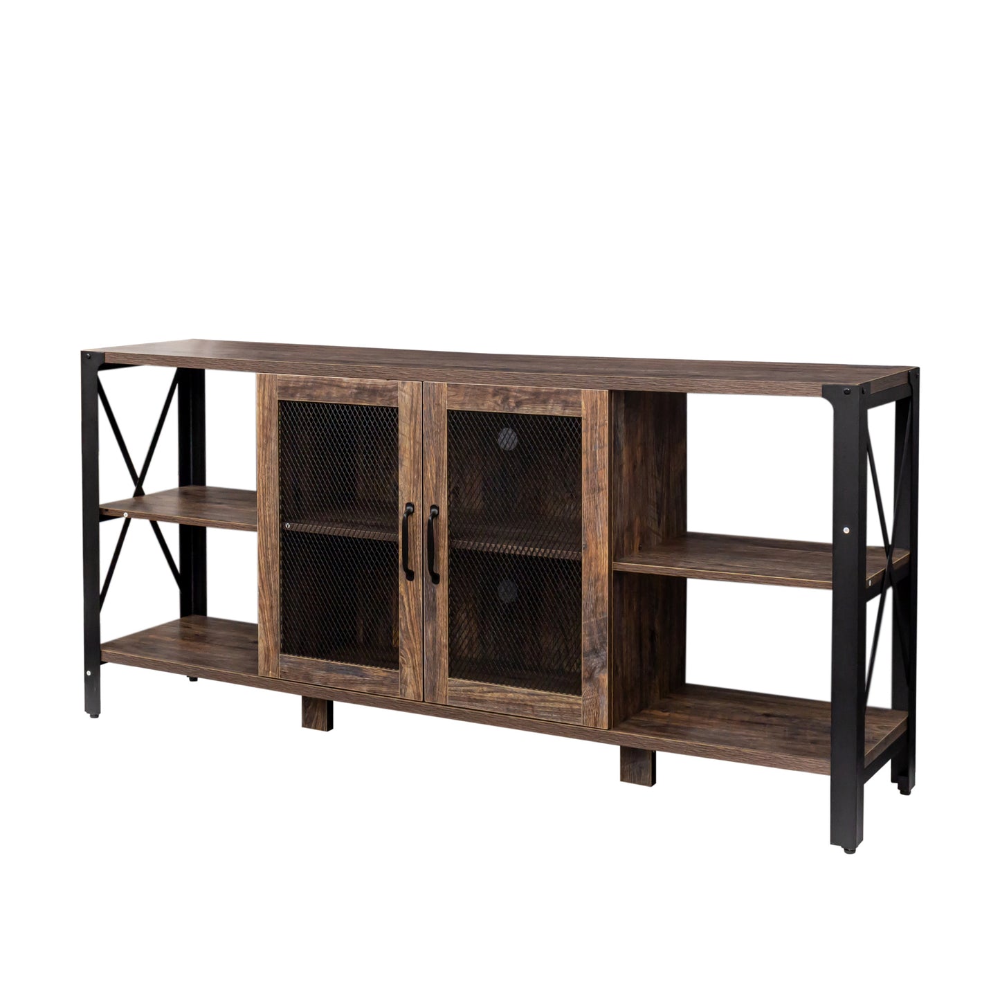 TV Stands For Living Room, Industrial TV Stand For Bedroom Furniture, Farmhouse TV Stand 80 Inch Television Stand , Modern Horizontal Wood And Metal Open Bookshelf