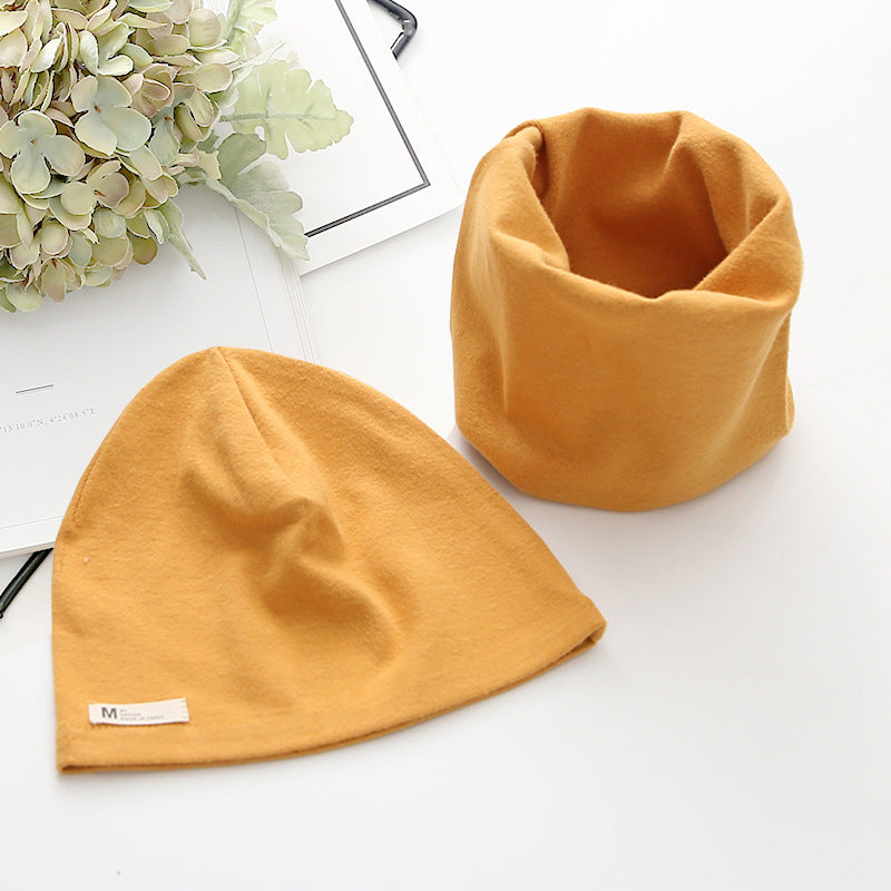 Children's Cotton Hat Scarf Two-piece Set