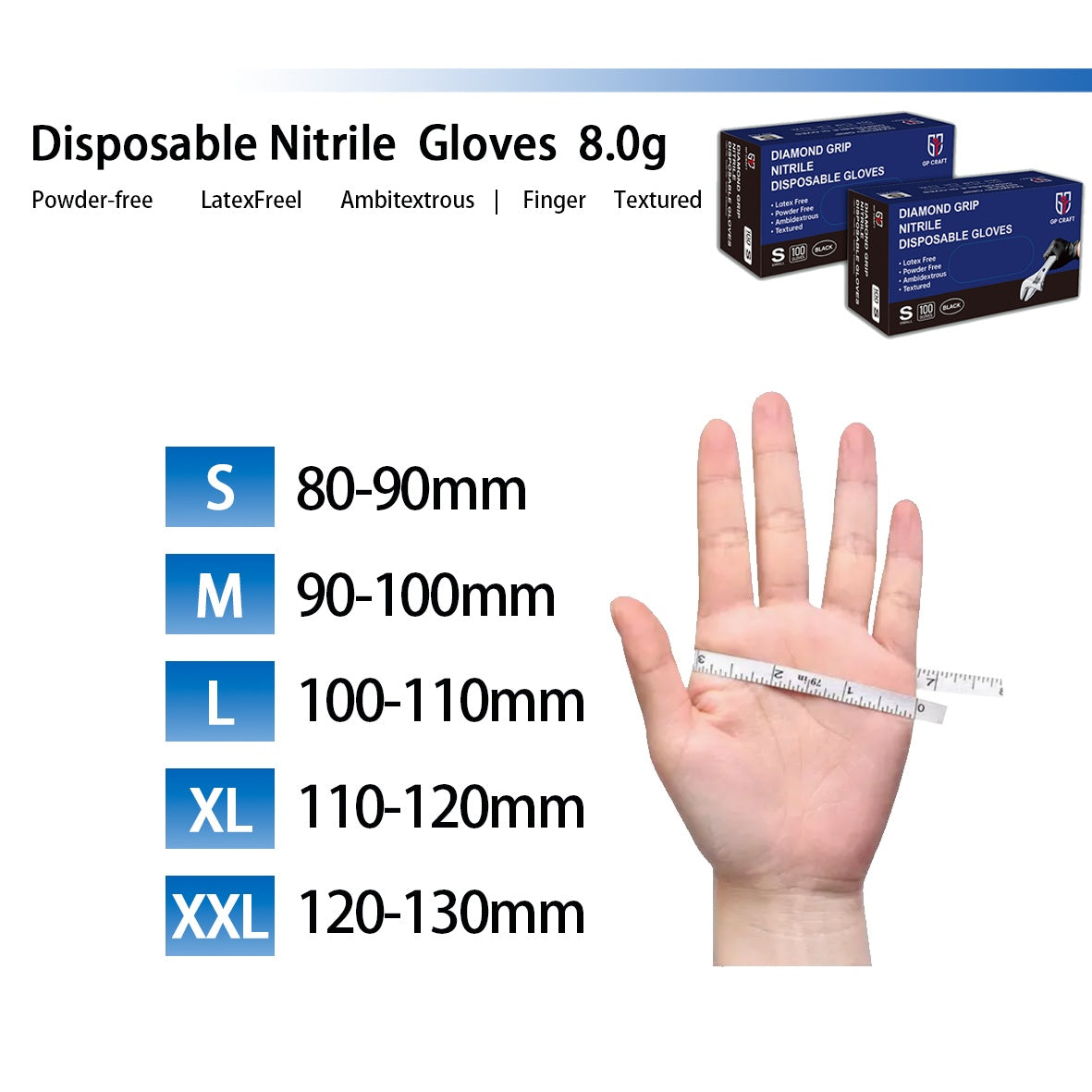 Thick Anti Slip Ding Qing Gloves GP66 Black