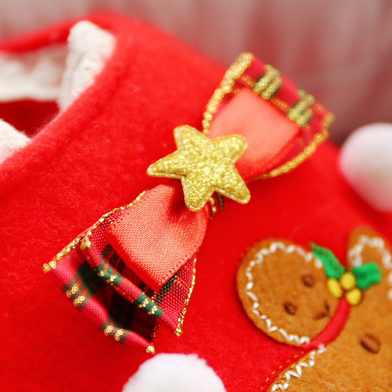 Fashionable New Year Christmas Red Plaid Dog Clothes