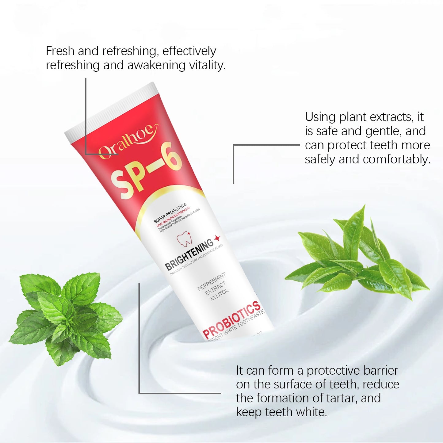 Probiotic Brightening Toothpaste For Teeth Cleaning And Hygiene, Reducing Stains, And Oral Care Toothpaste