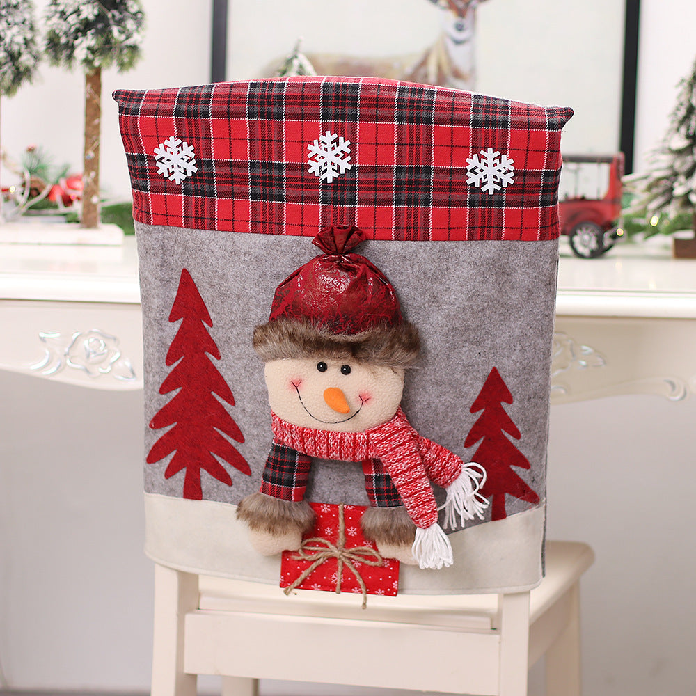 Decoration Three-dimensional Cartoon Chair Cover Santa Snowman