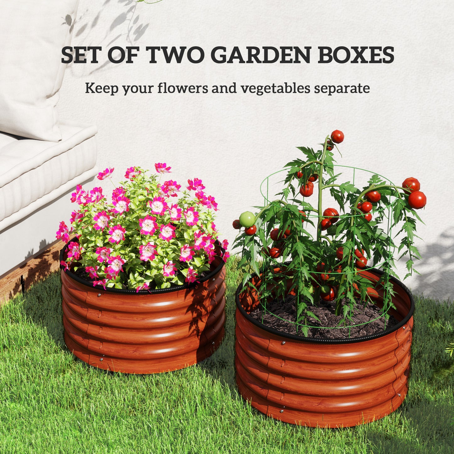Set of 2 Raised Garden Bed