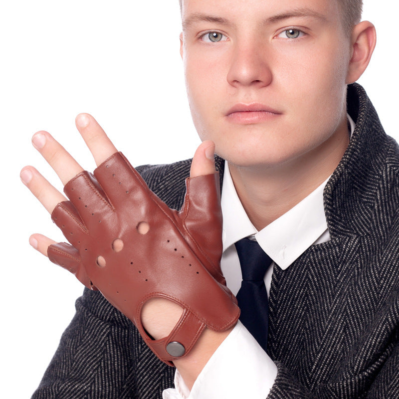 Winter Sheepskin Half Finger Gloves