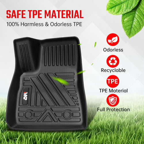 Odorless TPE Floor Mat For Tesla Model 3 2023-2025 6 PCS Waterproof Duty-Proof Fully Surrounded Floor Liner Protection Foot Pad