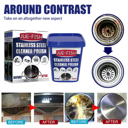 Jue-Fish Stainless Steel Cleaning Paste Kitchen Stain Remover Rust Cooktop Stove Black Dirt Cleaning Paste