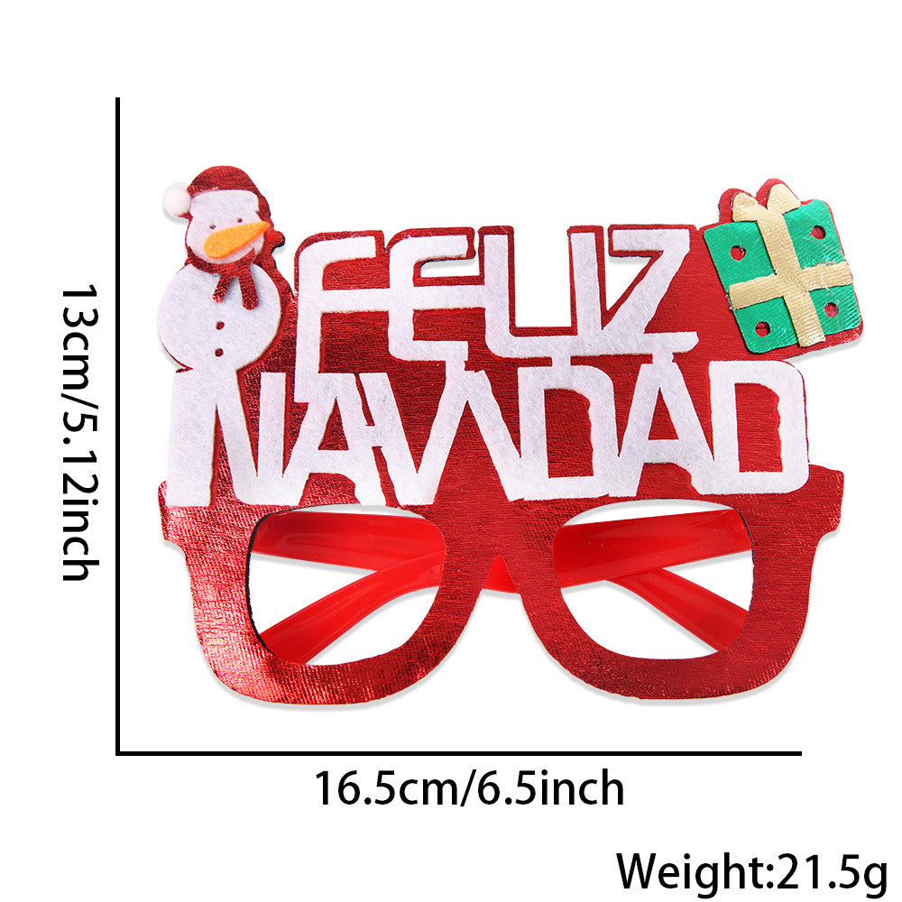 Christmas Glasses Bronzed Fabric Snowflake XINGX Photo New Year Party Props